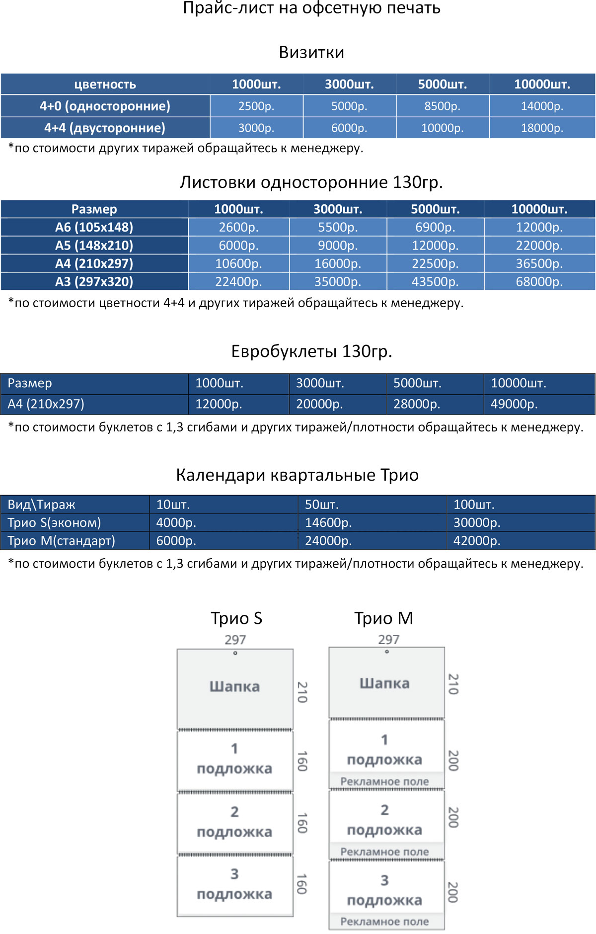 Печать листовок - цены